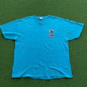 Vintage Wrangler Blue Shadow Canyon Western Cowboy Horse Graphic T-Shirt Sz XL